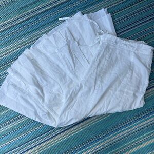 Women's White Wide Leg pants Culottes